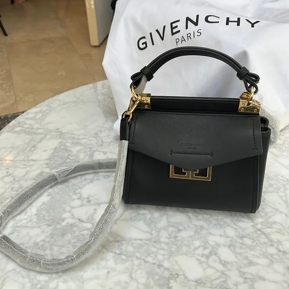 LAST CHANCE.  GONE./SOLD Givenchy Mystic Mini Black Calfskin Handbag. NEW - Picture 2 of 10
